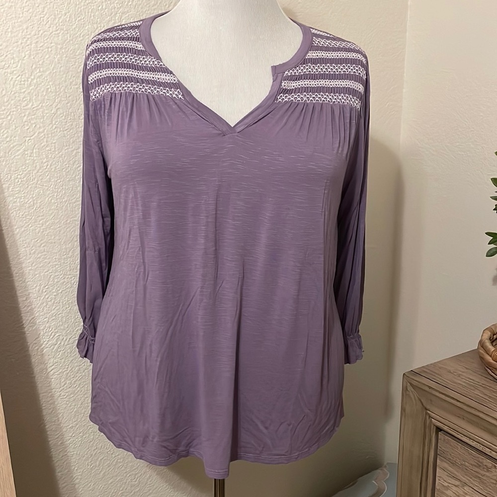 Lane Bryant Women’s Purple 3/4 Sleeve Top